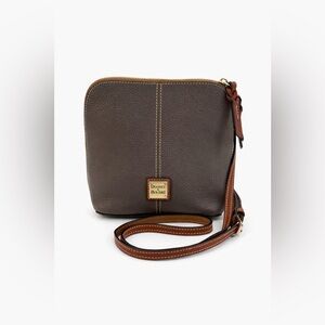 Dooney & Bourke Trixie Brown Pebbled Leather Dome Crossbody Brown Bag